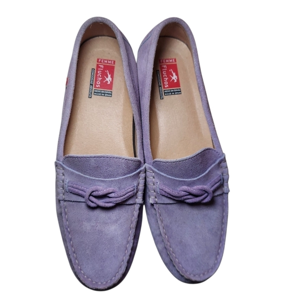 Fluchos Bruni Lavender Suede Slip-On Loafer - Picture 5 of 10